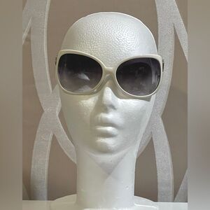 Dolce & Gabbana White Sunglasses with Diamante Logo